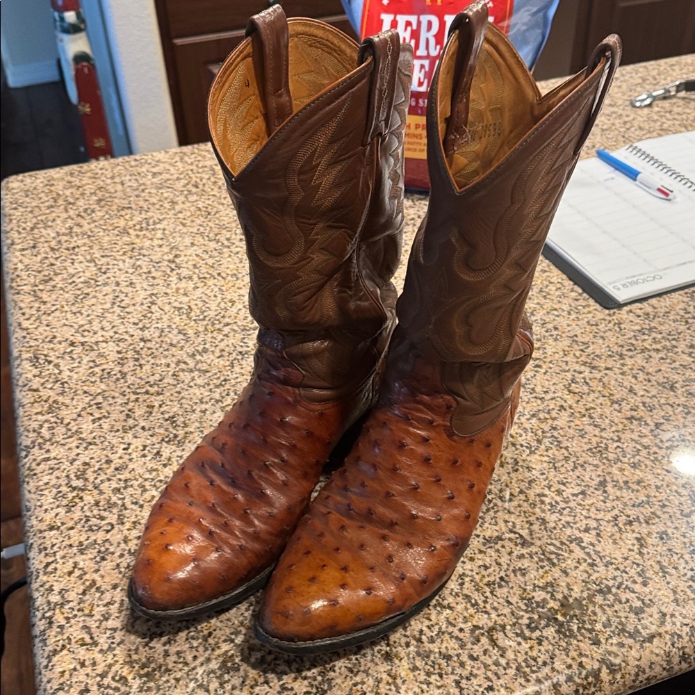 Tony Lama Tan Leather Western Boots